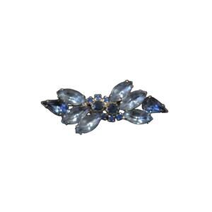 Vintage Women's Blue Cut Stones Pin Brooch Rare Collectible